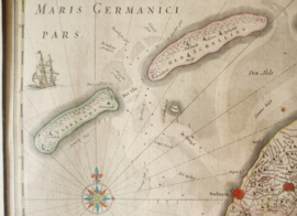 Antieke kaart Friesland Hondius, 17e eeuw