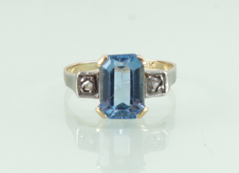 Art Deco 18 karaat gouden ring spinel diamant