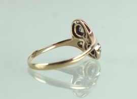 Toi et Moi goud platina ring diamanten Art Deco