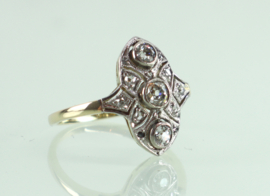 Antieke goud platina Art Deco ring diamant