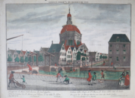 Antieke gravure Leiden 18e eeuw