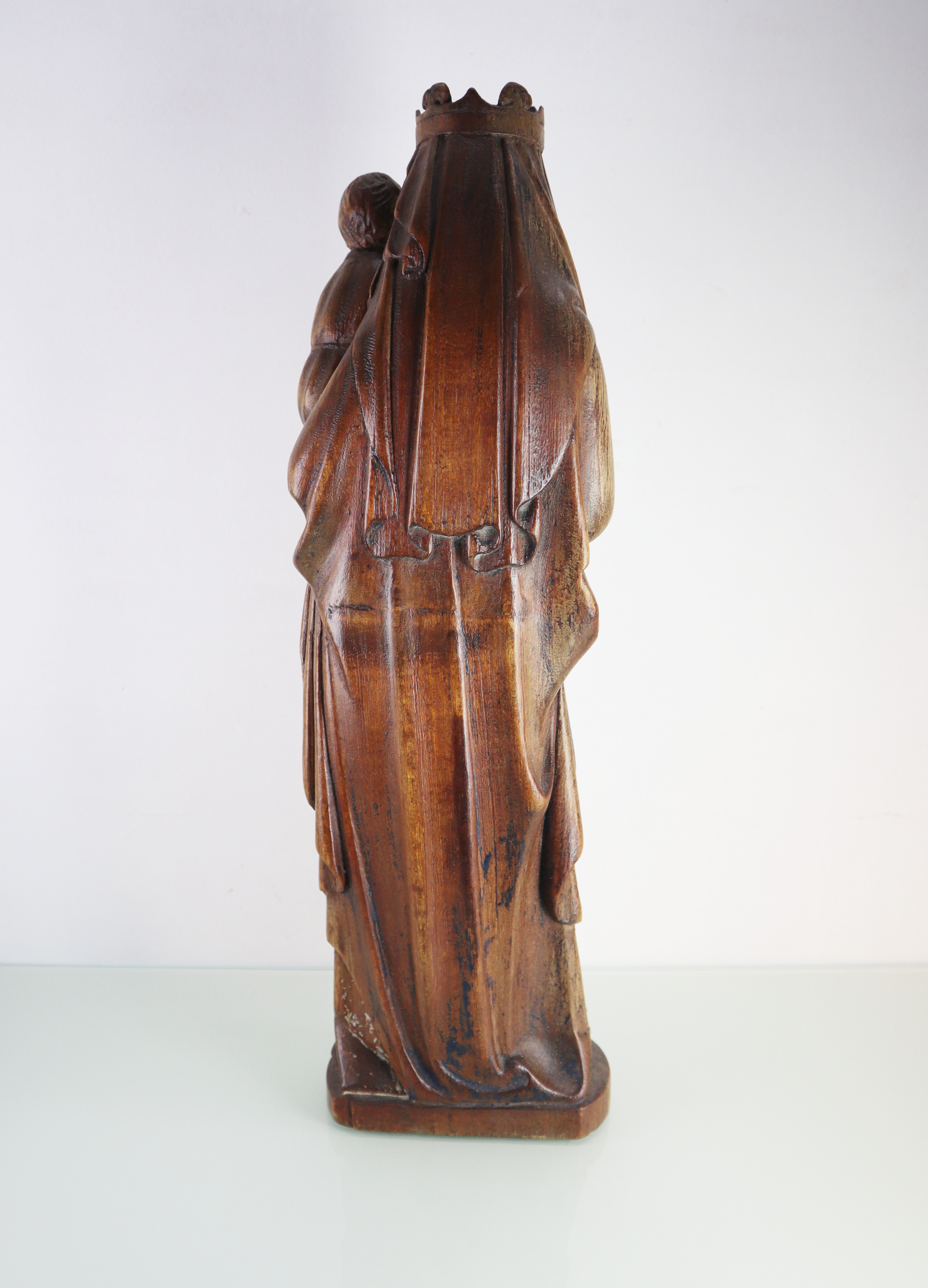 Antiek houten Mariabeeld
