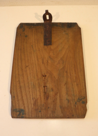 Antieke  beschilderde houten schooltas