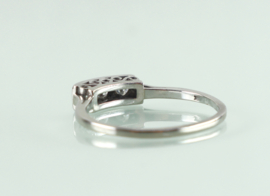 Vintage witgouden ring rijring met drie briljanten
