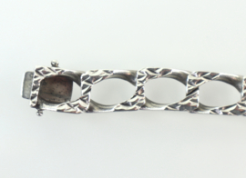 Vintage zilveren armband met bewerkte schakels