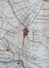 Antieke kaart Utrecht Willem Bleau, 17e eeuw