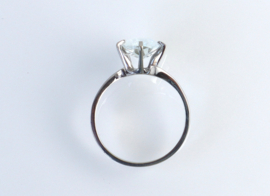 Witgouden ring 18 karaat met echte aquamarijn (beryl)