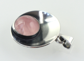 Zilveren hanger met rozenkwarts, Niels Erik From, ca. 1970