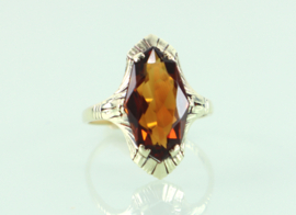 Art Deco gouden ring met citrien