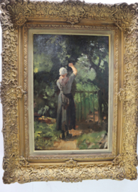 Schilderij vrouw, Albert Neuhuys (1844-1914).