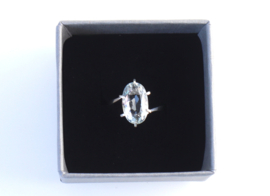 Witgouden ring 18 karaat met echte aquamarijn (beryl)