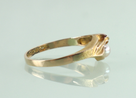 Vintage gouden ring parel Lapponia, 1979