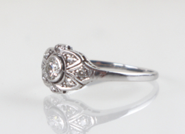 Antieke Art Deco witgouden ring met diamanten