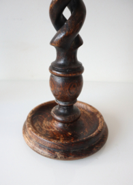 Set antieke Engelse houten kandelaars