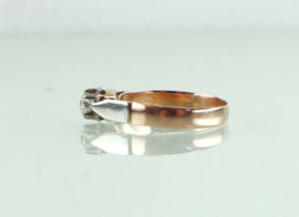 Antieke gouden solitair ring oud slijpsel diamant