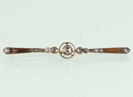 Gouden broche roosdiamanten Art Deco ca. 1910