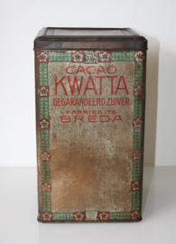 Zeldzaam gelitograveerd winkelblik Kwatta Breda