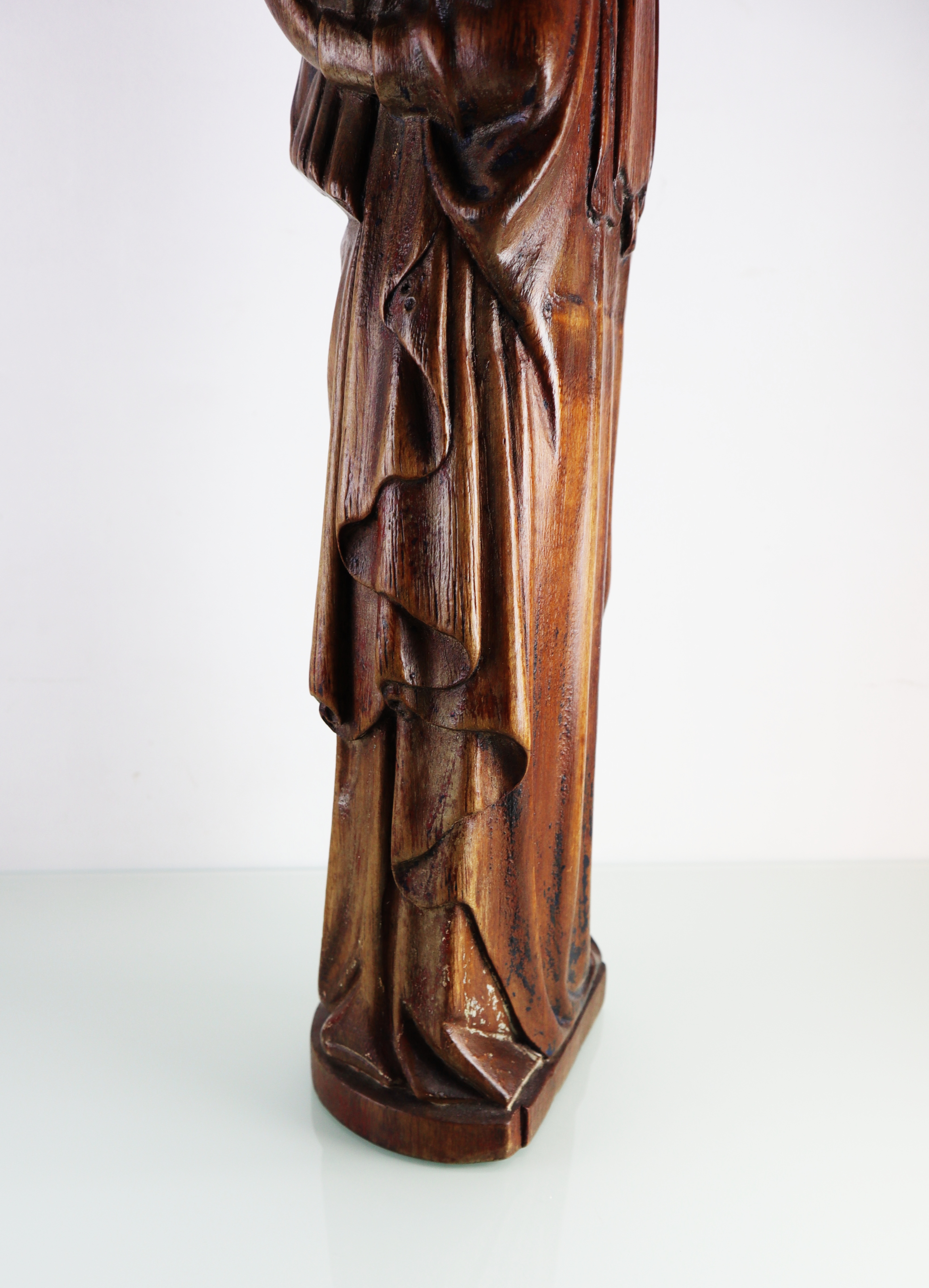 Antiek houten Mariabeeld