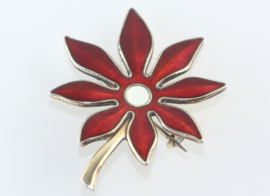 Zilveren broche bloem, Aksel Holmsen, ca. 1950