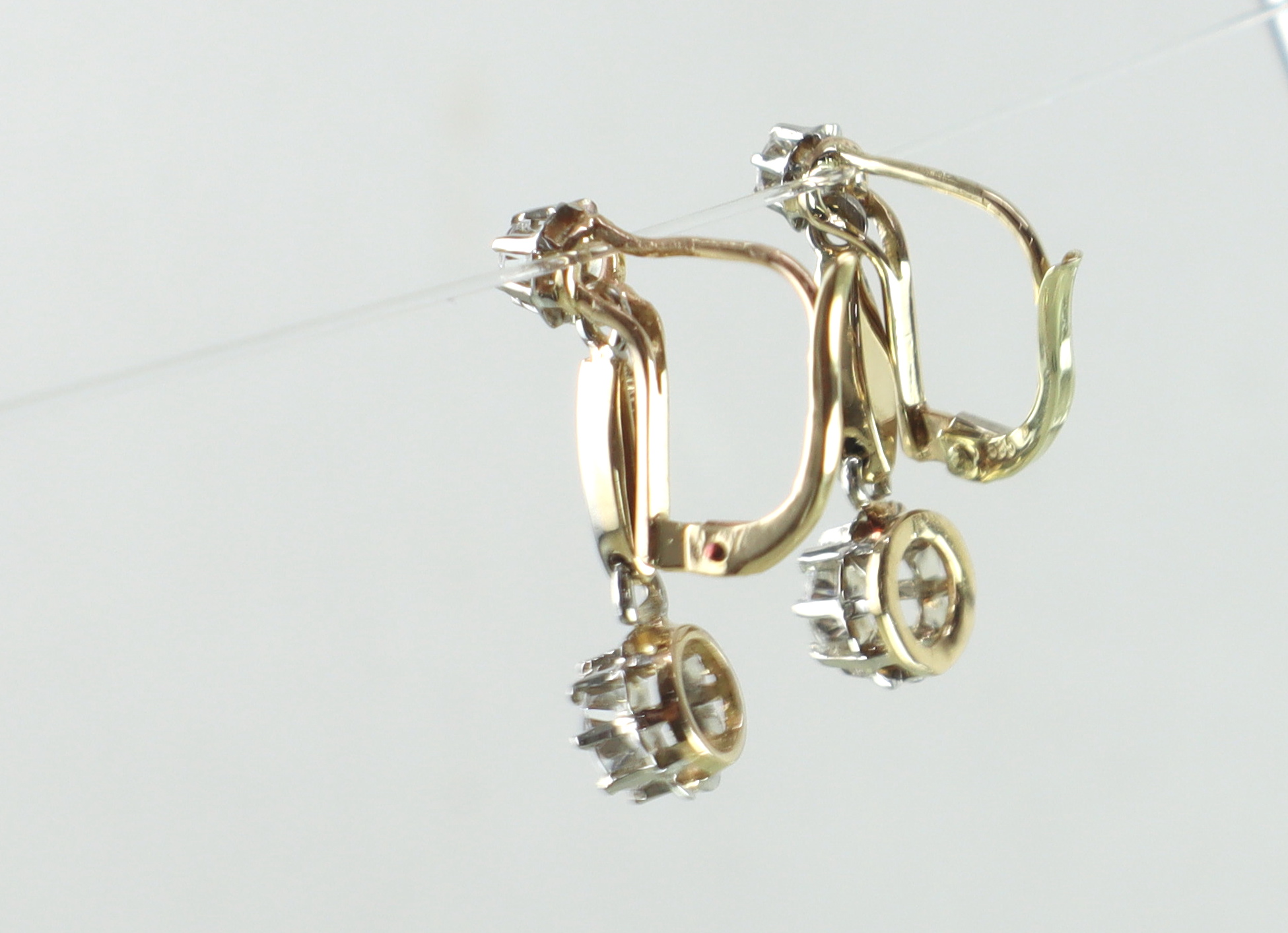 Antieke gouden oorbellen natuurlijke spinel