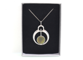 Vintage zilveren hanger nefriet jade K&L jaren ‘70