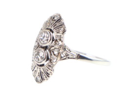 Antieke Art Deco witgouden ring met diamanten ca. 1910