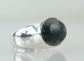 Vintage zilveren ring met mosagaat
