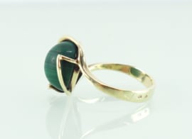 Vintage gouden ring met malachiet