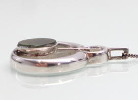 Vintage zilveren hanger nefriet jade K&L jaren ‘70