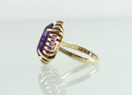 Vintage gouden ring grote amethist