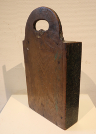 Antieke  beschilderde houten schooltas