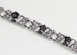 Zilveren armband met hangertje rozen Theodor Klotz (Teka) jaren ‘70