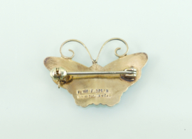 Vergulde broche vlinder email David Andersen