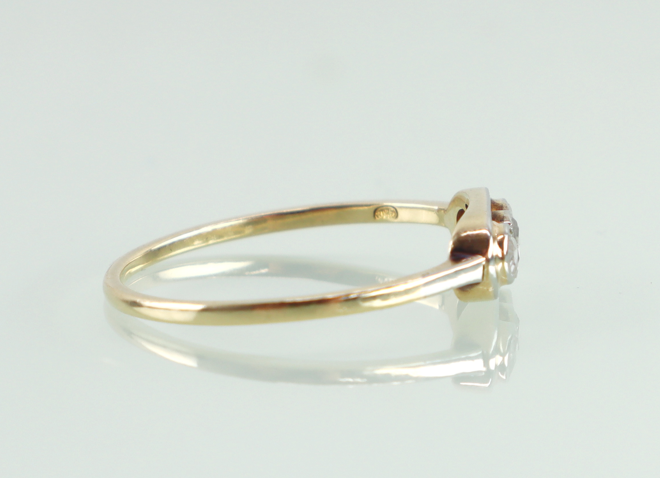 Vintage 18 karaat gouden ring roosdiamanten