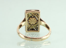 Antieke gouden ring roosdiamant Art Deco