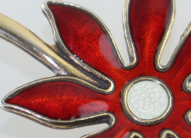Zilveren broche bloem, Aksel Holmsen, ca. 1950
