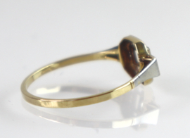 Art Deco gouden ring met roosdiamanten