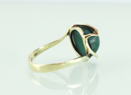 Vintage gouden ring met malachiet