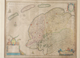 Antieke kaart Friesland Hondius, 17e eeuw