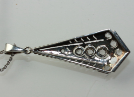 Prachtige witgouden  Art Deco hanger met roosgeslepen diamanten ca. 1910