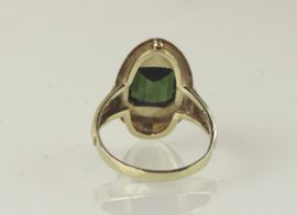 Vintage gouden ring met groene toermalijn, jaren '60