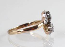 Antieke Art Deco gouden ring met diamanten