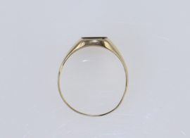 Vintage gouden ring, zegelring, met heliotroop