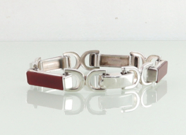 Vintage zilveren armband carneool Franz Scheurle