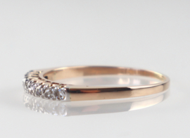 Antieke gouden Art Deco rijring met roosdiamanten