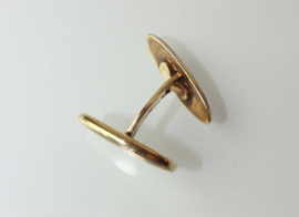 Vintage gouden ovale manchetknopen 14 karaat met fijn ribbeldecor