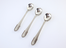 Drie Art Deco  zilveren theelepels, Georg Jensen, 1930