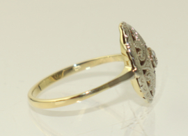 Antieke gouden Art Deco ring met oudslijpsel diamant