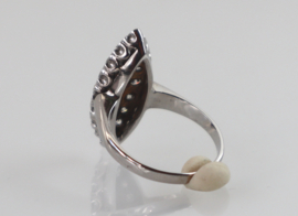 Art Deco witgouden ring diamanten, ca. 1910
