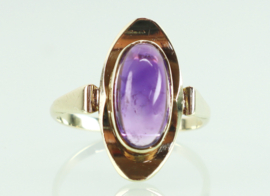 Vintage gouden ring cabochon amethist